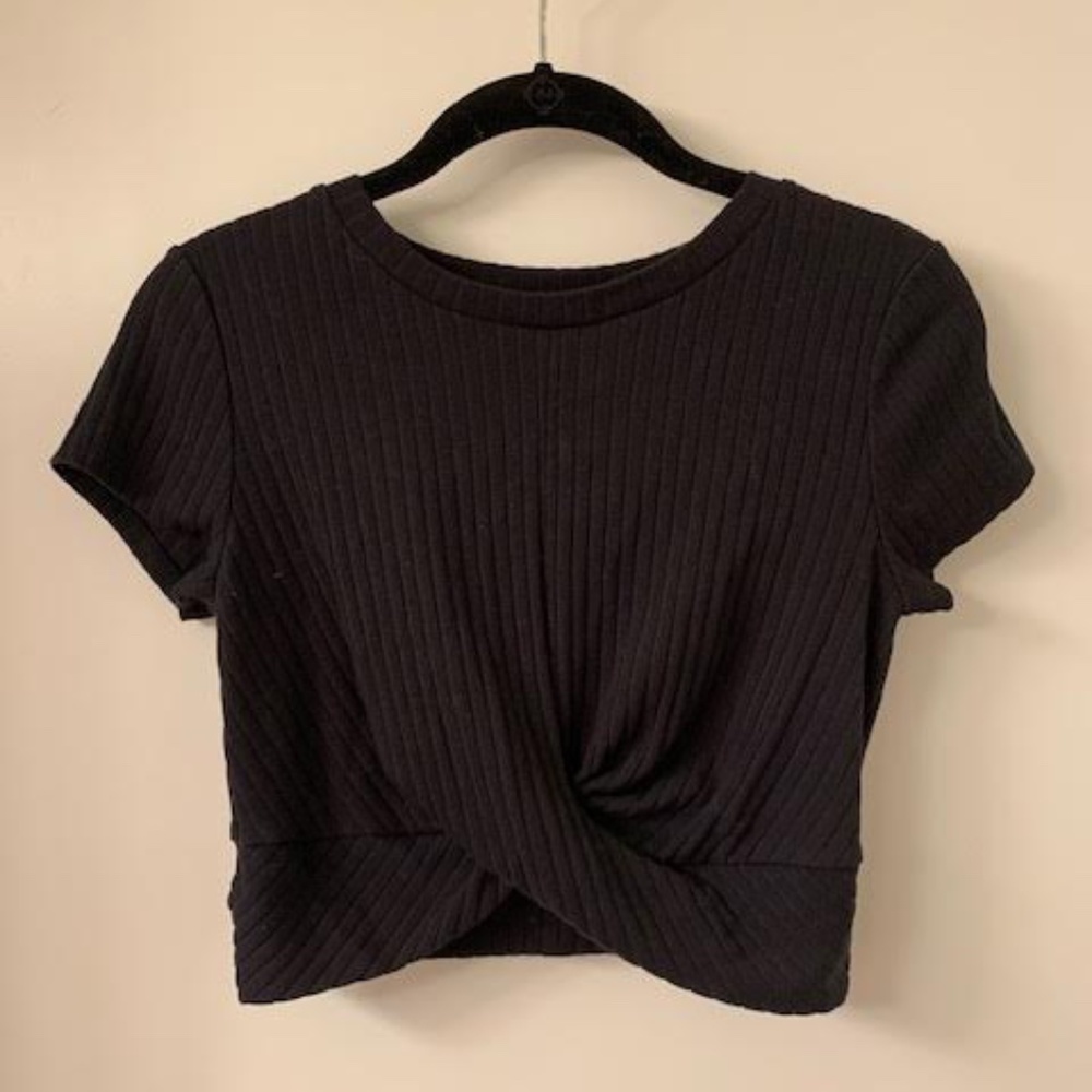 Forever 21 Crop Top Set (Black & Yellow)